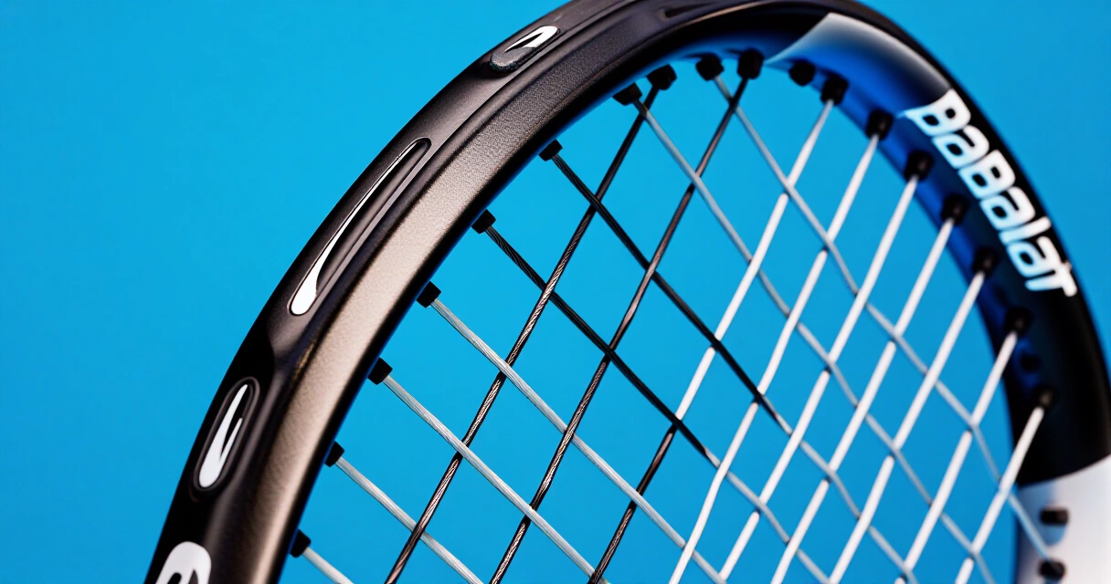 Babolat Pure Drive -mailan kehys ja kielitys lähikuvassa