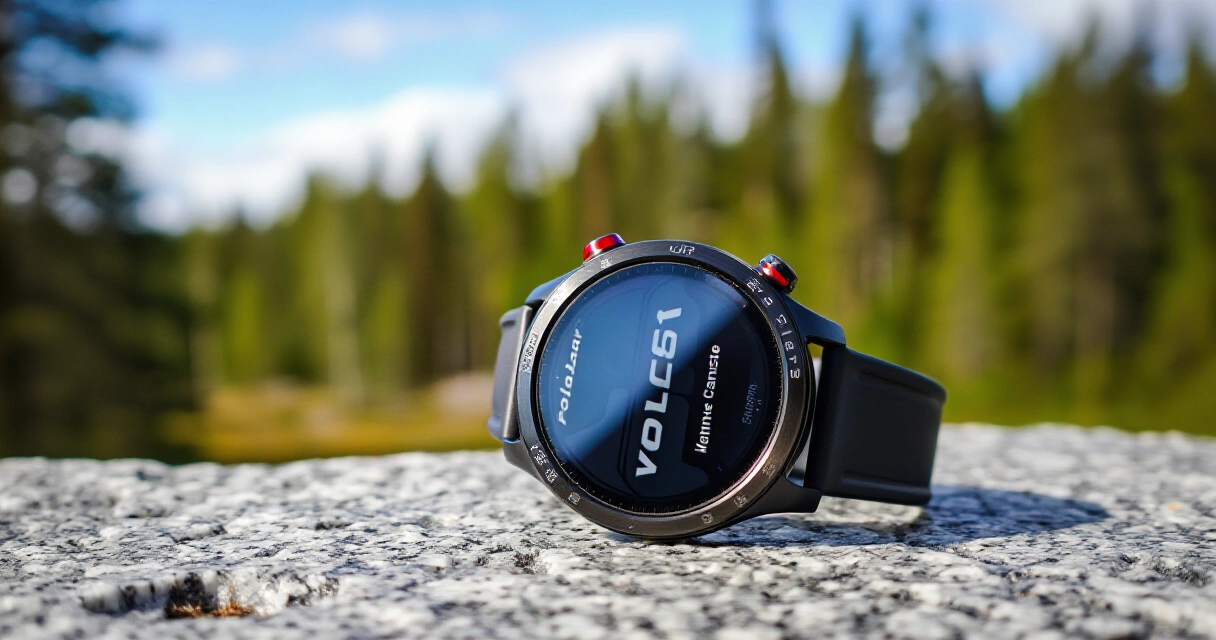 Polar Vantage V3 urheilukello graniitilla pohjoismaisessa metsässä