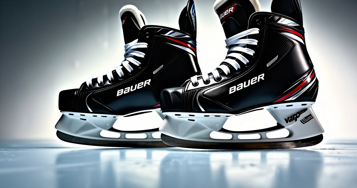 Bauer Supreme ja Vapor jääkiekkoluistimet rinnakkain jäällä